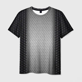 Мужская футболка 3D с принтом Кольчужка в Санкт-Петербурге, 100% полиэфир | прямой крой, круглый вырез горловины, длина до линии бедер | кольчуга | металл | сетка