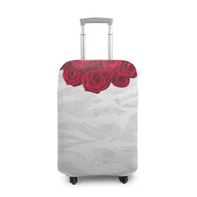 Чехол для чемодана 3D с принтом Roses White в Санкт-Петербурге, 86% полиэфир, 14% спандекс | двустороннее нанесение принта, прорези для ручек и колес | розы цветы swag тренд мода клубная