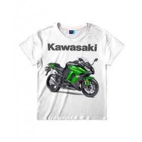 Детская футболка 3D с принтом Kawasaky Ninja 1000 в Санкт-Петербурге, 100% гипоаллергенный полиэфир | прямой крой, круглый вырез горловины, длина до линии бедер, чуть спущенное плечо, ткань немного тянется | kawasaky