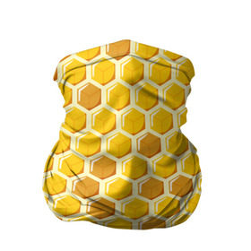 Бандана-труба 3D с принтом Медовые соты в Санкт-Петербурге, 100% полиэстер, ткань с особыми свойствами — Activecool | плотность 150‒180 г/м2; хорошо тянется, но сохраняет форму | арт | еда | мед | пчелы | соты