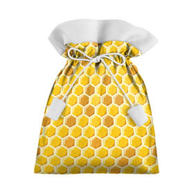 Подарочный 3D мешок с принтом Медовые соты в Санкт-Петербурге, 100% полиэстер | Размер: 29*39 см | арт | еда | мед | пчелы | соты