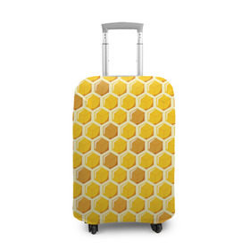 Чехол для чемодана 3D с принтом Медовые соты в Санкт-Петербурге, 86% полиэфир, 14% спандекс | двустороннее нанесение принта, прорези для ручек и колес | арт | еда | мед | пчелы | соты