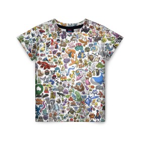 Детская футболка 3D с принтом Покемоны в Санкт-Петербурге, 100% гипоаллергенный полиэфир | прямой крой, круглый вырез горловины, длина до линии бедер, чуть спущенное плечо, ткань немного тянется | Тематика изображения на принте: go | pokemon | покемон | популярное