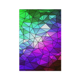 Обложка для паспорта матовая кожа с принтом Стекло мозаики в Санкт-Петербурге, натуральная матовая кожа | размер 19,3 х 13,7 см; прозрачные пластиковые крепления | полигон | разноцветный | треугольники
