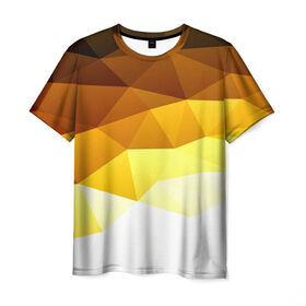 Мужская футболка 3D с принтом Solid Polygon в Санкт-Петербурге, 100% полиэфир | прямой крой, круглый вырез горловины, длина до линии бедер | Тематика изображения на принте: геометрия | грани | изгиб | линии | полигоны | постель | сочетан | текстура | треугольники