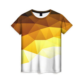 Женская футболка 3D с принтом Solid Polygon в Санкт-Петербурге, 100% полиэфир ( синтетическое хлопкоподобное полотно) | прямой крой, круглый вырез горловины, длина до линии бедер | геометрия | грани | изгиб | линии | полигоны | постель | сочетан | текстура | треугольники