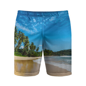 Мужские шорты 3D спортивные с принтом Шикарный пляж в Санкт-Петербурге,  |  | вода | голубое небо | жара | загар | зной | каникулы | купание | море | океан | отдых | отпуск | пальмы | песок | приключение | путешествие | туризм