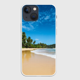 Чехол для iPhone 13 mini с принтом Шикарный пляж в Санкт-Петербурге,  |  | вода | голубое небо | жара | загар | зной | каникулы | купание | море | океан | отдых | отпуск | пальмы | песок | приключение | путешествие | туризм