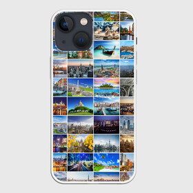Чехол для iPhone 13 mini с принтом Мир путешествий в Санкт-Петербурге,  |  | азия | берлин | вегас | венеция | воспоминания | города | достопримечательности | европа | египет | калифорния | каникулы | лондон | милан | москва | ностальгия | нью йорк | отдых | отпуск | память