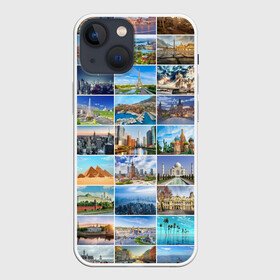 Чехол для iPhone 13 mini с принтом Достопримечательности планеты в Санкт-Петербурге,  |  | азия | берлин | вегас | венеция | воспоминания | города | достопримечательности | европа | египет | калифорния | каникулы | лондон | милан | москва | ностальгия | нью йорк | отдых | отпуск | память