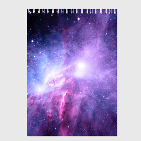 Скетчбук с принтом Космический пейзаж в Санкт-Петербурге, 100% бумага
 | 48 листов, плотность листов — 100 г/м2, плотность картонной обложки — 250 г/м2. Листы скреплены сверху удобной пружинной спиралью | Тематика изображения на принте: величие | вселенная | галактика | звёздная пыль | звёзды | комета | космос | красота | метеориты | метеоры | млечный путь | планеты | пространство | созвездия