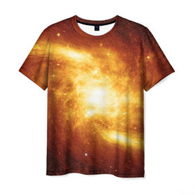 Мужская футболка 3D с принтом Огненная галактика в Санкт-Петербурге, 100% полиэфир | прямой крой, круглый вырез горловины, длина до линии бедер | вселенная | галактика | звёзды | земля | комета | космос | метеориты | метеоры | млечный путь | орбита | планеты | солнечная система | солнце