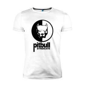 Мужская футболка премиум с принтом Питбуль в Санкт-Петербурге, 92% хлопок, 8% лайкра | приталенный силуэт, круглый вырез ворота, длина до линии бедра, короткий рукав | питбуль | собака