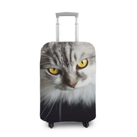 Чехол для чемодана 3D с принтом Жёлтые глаза в Санкт-Петербурге, 86% полиэфир, 14% спандекс | двустороннее нанесение принта, прорези для ручек и колес | взгляд | глаза | голова животного | киска | кот | котёнок | кошка | прикольные картинки