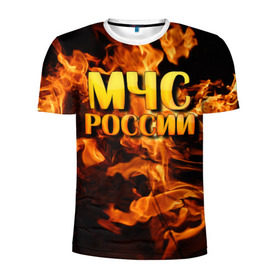 Мужская футболка 3D спортивная с принтом МЧС России 2 в Санкт-Петербурге, 100% полиэстер с улучшенными характеристиками | приталенный силуэт, круглая горловина, широкие плечи, сужается к линии бедра | мчс | пожарный | россии