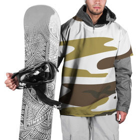 Накидка на куртку 3D с принтом Зимний камуфляж в Санкт-Петербурге, 100% полиэстер |  | Тематика изображения на принте: camo | camouflage | камо | камуфляж