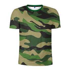 Мужская футболка 3D спортивная с принтом Лесной камуфляж в Санкт-Петербурге, 100% полиэстер с улучшенными характеристиками | приталенный силуэт, круглая горловина, широкие плечи, сужается к линии бедра | camouflage | forest camouflage | камуфляж | лесной камуфляж
