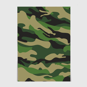 Постер с принтом Лесной камуфляж в Санкт-Петербурге, 100% бумага
 | бумага, плотность 150 мг. Матовая, но за счет высокого коэффициента гладкости имеет небольшой блеск и дает на свету блики, но в отличии от глянцевой бумаги не покрыта лаком | camouflage | forest camouflage | камуфляж | лесной камуфляж