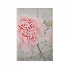 Обложка для паспорта матовая кожа с принтом Розовый цветок в Санкт-Петербурге, натуральная матовая кожа | размер 19,3 х 13,7 см; прозрачные пластиковые крепления | Тематика изображения на принте: женская | природа | растения | розовый | цветок | цветы