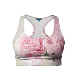 Женский спортивный топ 3D с принтом Розовый цветок 5 в Санкт-Петербурге, 82% полиэстер, 18% спандекс Ткань безопасна для здоровья, позволяет коже дышать, не мнется и не растягивается |  | розовый | цветок | цветы