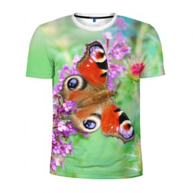 Мужская футболка 3D спортивная с принтом Прелесть в Санкт-Петербурге, 100% полиэстер с улучшенными характеристиками | приталенный силуэт, круглая горловина, широкие плечи, сужается к линии бедра | Тематика изображения на принте: бабочка | лепестки | прикольные картинки | природа | цветочки | цветы