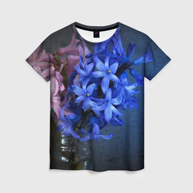 Женская футболка 3D с принтом Букет в Санкт-Петербурге, 100% полиэфир ( синтетическое хлопкоподобное полотно) | прямой крой, круглый вырез горловины, длина до линии бедер | герберы | зелень | лепестки | природа | растения | цветы