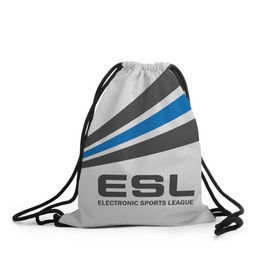 Рюкзак-мешок 3D с принтом ESL в Санкт-Петербурге, 100% полиэстер | плотность ткани — 200 г/м2, размер — 35 х 45 см; лямки — толстые шнурки, застежка на шнуровке, без карманов и подкладки | cs go | cyber | dota 2 | progamer | sport | киберспорт