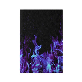 Обложка для паспорта матовая кожа с принтом Синий огонь в Санкт-Петербурге, натуральная матовая кожа | размер 19,3 х 13,7 см; прозрачные пластиковые крепления | дым | разные | синий | цветные