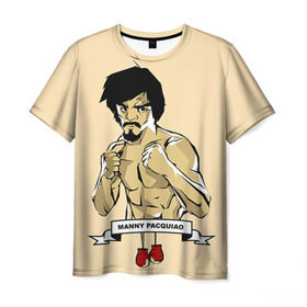 Мужская футболка 3D с принтом Manny Pacquiao в Санкт-Петербурге, 100% полиэфир | прямой крой, круглый вырез горловины, длина до линии бедер | мэнни пакьяо