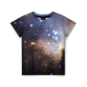 Детская футболка 3D с принтом Вселенная в Санкт-Петербурге, 100% гипоаллергенный полиэфир | прямой крой, круглый вырез горловины, длина до линии бедер, чуть спущенное плечо, ткань немного тянется | вселенная | галактика | звёзды | космическое пространство | космос | созвездие