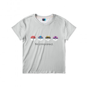 Детская футболка 3D с принтом Pokeballs в Санкт-Петербурге, 100% гипоаллергенный полиэфир | прямой крой, круглый вырез горловины, длина до линии бедер, чуть спущенное плечо, ткань немного тянется | bulbasaur | pikachu | pokemon | squirtle | бальбазар | пикачу | покемон | сквиртл