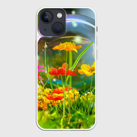 Чехол для iPhone 13 mini с принтом Flowers в Санкт-Петербурге,  |  | арт | краска | лето | лучи | любовь | новинки | популярные | природа | рисунки | свет | цветы