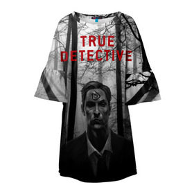 Детское платье 3D с принтом True Detective в Санкт-Петербурге, 100% полиэстер | прямой силуэт, чуть расширенный к низу. Круглая горловина, на рукавах — воланы | Тематика изображения на принте: детектив | настоящий детектив | раст | сериал