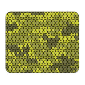 Коврик прямоугольный с принтом Кибер камуфляж 8 в Санкт-Петербурге, натуральный каучук | размер 230 х 185 мм; запечатка лицевой стороны | Тематика изображения на принте: желтый | соты