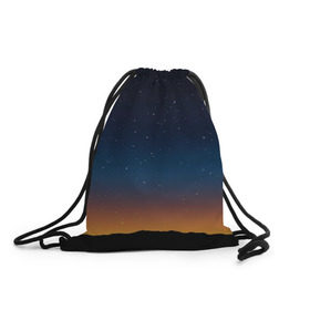 Рюкзак-мешок 3D с принтом Звездное небо в Санкт-Петербурге, 100% полиэстер | плотность ткани — 200 г/м2, размер — 35 х 45 см; лямки — толстые шнурки, застежка на шнуровке, без карманов и подкладки | вселенная | галактика | горизон | звезды | небо | ночь