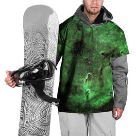 Накидка на куртку 3D с принтом Зеленый Космос в Санкт-Петербурге, 100% полиэстер |  | вселенная | галактика | звезды