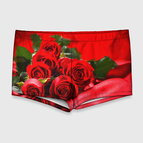 Мужские купальные плавки 3D с принтом Розы в Санкт-Петербурге, Полиэстер 85%, Спандекс 15% |  | Тематика изображения на принте: букет | красная | лепесток | разноцветная | роза | цветок