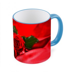 Кружка 3D с принтом Розы в Санкт-Петербурге, керамика | ёмкость 330 мл | букет | красная | лепесток | разноцветная | роза | цветок