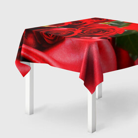 Скатерть 3D с принтом Розы в Санкт-Петербурге, 100% полиэстер (ткань не мнется и не растягивается) | Размер: 150*150 см | букет | красная | лепесток | разноцветная | роза | цветок
