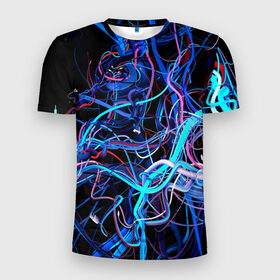 Мужская футболка 3D спортивная с принтом Провода в Санкт-Петербурге, 100% полиэстер с улучшенными характеристиками | приталенный силуэт, круглая горловина, широкие плечи, сужается к линии бедра | it | админам | кабель | нано | провод | профессии | техника
