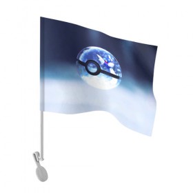 Флаг для автомобиля с принтом Snow one в Санкт-Петербурге, 100% полиэстер | Размер: 30*21 см | bulbasaur | pikachu | pokemon | squirtle | бальбазар | пикачу | покемон | сквиртл
