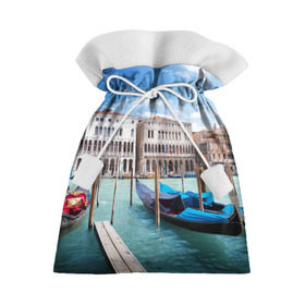 Подарочный 3D мешок с принтом Италия (Венеция) в Санкт-Петербурге, 100% полиэстер | Размер: 29*39 см | Тематика изображения на принте: europe | italy | venice | венеция | вода | европа | ес | италия | каникулы | лодки | отдых | отпуск | солнце | туризм