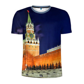Мужская футболка 3D спортивная с принтом Кремль в Санкт-Петербурге, 100% полиэстер с улучшенными характеристиками | приталенный силуэт, круглая горловина, широкие плечи, сужается к линии бедра | moscow | russia | гордость | кремль | москва | отечество | родина | россия | столица