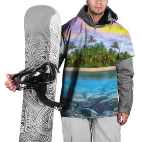 Накидка на куртку 3D с принтом Мальдивы в Санкт-Петербурге, 100% полиэстер |  | загар | каникулы | мальдивские острова | мальдивы | отдых | отпуск | пляж | приключения | солнце | туризм