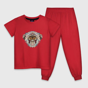 Детская пижама хлопок с принтом Обезьяна в Санкт-Петербурге, 100% хлопок |  брюки и футболка прямого кроя, без карманов, на брюках мягкая резинка на поясе и по низу штанин
 | 