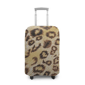 Чехол для чемодана 3D с принтом Леопардовая ткань в Санкт-Петербурге, 86% полиэфир, 14% спандекс | двустороннее нанесение принта, прорези для ручек и колес | гепард | гламур | леопард | мода | пятна | роскошь | ткань | точки | шерсть