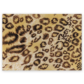 Поздравительная открытка с принтом Леопардовая ткань в Санкт-Петербурге, 100% бумага | плотность бумаги 280 г/м2, матовая, на обратной стороне линовка и место для марки
 | гепард | гламур | леопард | мода | пятна | роскошь | ткань | точки | шерсть
