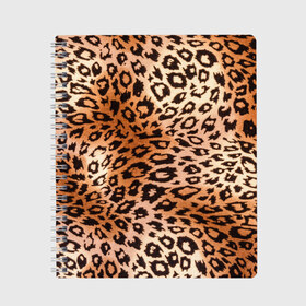 Тетрадь с принтом Леопардовая шкура в Санкт-Петербурге, 100% бумага | 48 листов, плотность листов — 60 г/м2, плотность картонной обложки — 250 г/м2. Листы скреплены сбоку удобной пружинной спиралью. Уголки страниц и обложки скругленные. Цвет линий — светло-серый
 | гепард | гламур | леопард | мода | роскошь | шерсть
