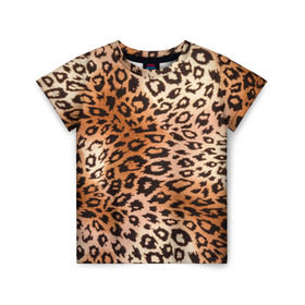 Детская футболка 3D с принтом Леопардовая шкура в Санкт-Петербурге, 100% гипоаллергенный полиэфир | прямой крой, круглый вырез горловины, длина до линии бедер, чуть спущенное плечо, ткань немного тянется | Тематика изображения на принте: гепард | гламур | леопард | мода | роскошь | шерсть