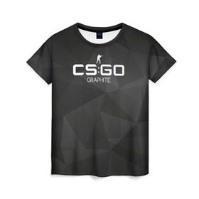 Женская футболка 3D с принтом cs:go - Graphite (Графит) в Санкт-Петербурге, 100% полиэфир ( синтетическое хлопкоподобное полотно) | прямой крой, круглый вырез горловины, длина до линии бедер | cs | csgo | го | кс